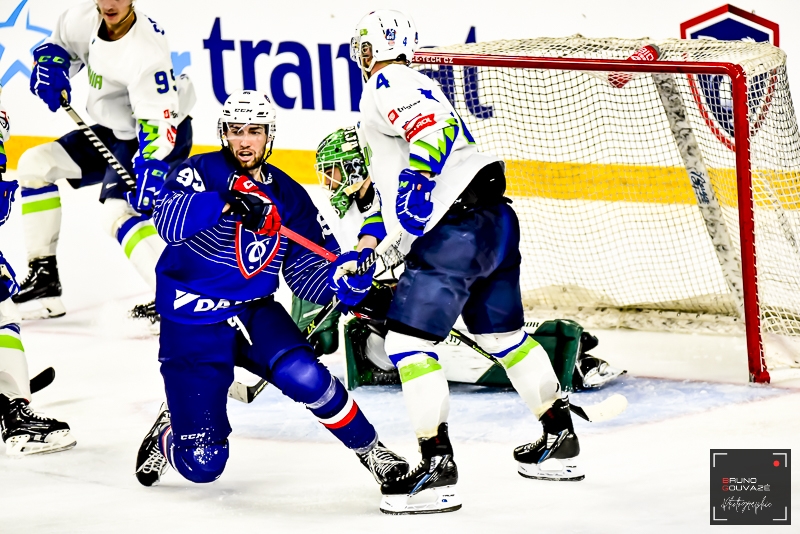 Photo hockey Equipes de France -  : France (FRA) vs Slovenie (SLO) - EDF  Victoire  larrache de la France sur la Slovnie